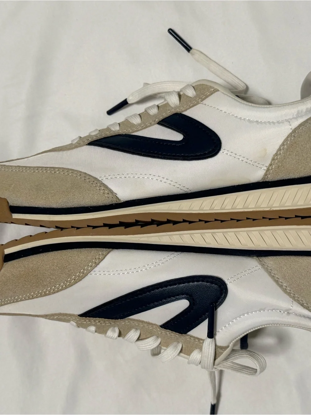 Tretorn White, Beige & Navy Low-Top Sneakers